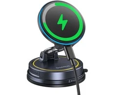 Baseus Automobilinis magnetinis laikiklis telefonams su belaidžiu įkrovimu 15W PrimeTrip VC2 Flex Pro, juodas