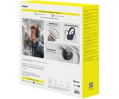 Baseus Belaidės Bluetooth 6.0 ausinės Bass BH1 NC su triukšmo slopinimu, juodos
