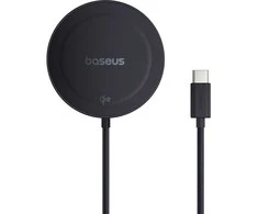 Baseus Belaidis magnetinis Qi2 įkroviklis 15W su USB-C 1.5m laidu, juodas