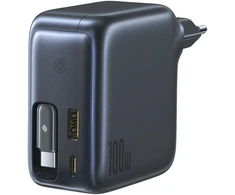 Baseus EnerCore CJ11 100W su portami USB-A oraz USB-C i ze zwijanym kablem USB-C - juoda