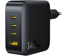 Baseus Sieninis įkroviklis EnerFill FH11 140W USB-A + 3xUSB-C QC PD3.1, juodas