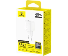 Baseus Sieninis įkroviklis EnerFill FN22 45W USB-C QC PD, baltas