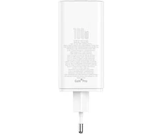 Baseus Sieninis įkroviklis GaN6 Pro 100W 2xUSB-A + 2xUSB-C QC PD su USB-C kabeliu 1m, baltas