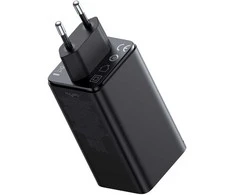 Baseus Sieninis įkroviklis GaN6 Pro 100W 2xUSB-A + 2xUSB-C QC PD su USB-C kabeliu 1m, juodas