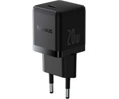 Baseus Sieninis įkroviklis Palm 20W USB-C QC3.0 PD3.0 su USB-C kabeliu 1m, juodas