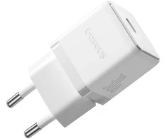 Baseus Sieninis įkroviklis Palm 30W USB-C QC3.0 PD3.0 su USB-C kabeliu 1m, baltas