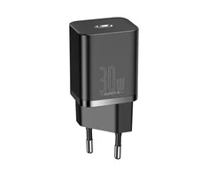 Baseus Sieninis įkroviklis Super Si 30W USB-C QC3.0 PD, juodas