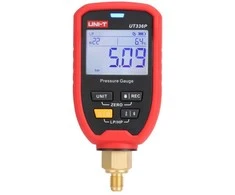 Belaidis slėgio matuoklis, -1 iki 60 bar; ±0,5 % FS; aukšto/žemo slėgio perjungimas ir LED indikatorius, Bluetooth, 8000 duomenų atmintis, UNI-T
