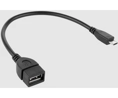 Cabletech Kabelis USB A lizdas - micro USB B kištukas 0.2m, OTG, juodas