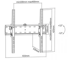 Cabletech Laikiklis sieninis fiksuotas TV 32-75" (maks. 50kg)