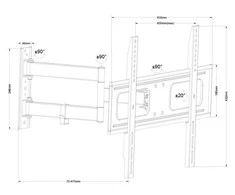 Cabletech Laikiklis sieninis reguliuojamas TV 37-70" (maks. 50kg)
