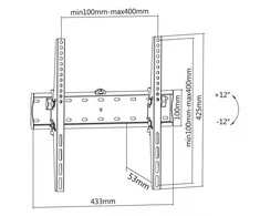 Cabletech Laikiklis sieninis pakreipiamas TV 32-55" (maks. 40kg)