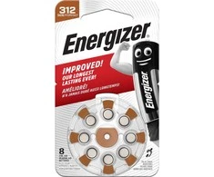 Cinko oro baterija AC312E (V312, HA312, PR41, 7002ZD) klausos aparatams 1.45V Energizer 8vnt įpakavime