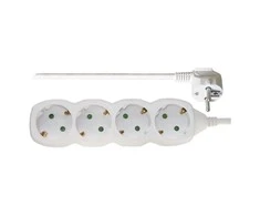 Emos Ilgiklis 4 lizdų 3.0m su įžeminimu (baltas) 1.5mm²