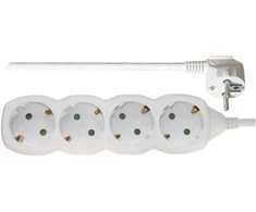 Emos Ilgiklis 4 lizdų 5.0m su įžeminimu (baltas) 1.5mm²