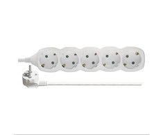 Emos Ilgiklis 5 lizdų 1.5m su įžeminimu (baltas) 1.5mm²