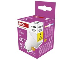 Emos LED lemputė GU10 230V MR16 7W 806lm, neutraliai balta, 4000K, 100°