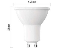 Emos LED lemputė GU10 230V MR16 7W 806lm, neutraliai balta, 4000K, 100°