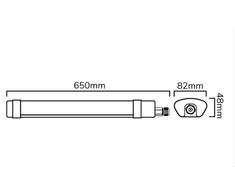Amio Led Line Lite Hermetinis šviestuvas su judesio davikliu PIR, TRI-PROOF, 230Vac, 30W, 3600lm, 65cm, IP65, 4000K