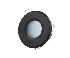 Įmontuojamas šviestuvas, MR16/GU10, apvalus, juodas, hermetinis IP44, LED LINE