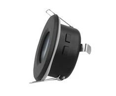 Įmontuojamas šviestuvas, MR16/GU10, apvalus, juodas, hermetinis IP44, LED LINE