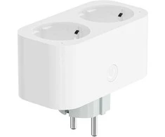Išmanioji rozetė dviguba, Wi-Fi, 3680W, IP20, energijos matavimo ir laikmačio funkcija, TUYA, WOOX