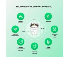 Išmanioji Wi-Fi rozetė A1, 3450W 16A, su energijos matavimu, TUYA / Smart Life, NOUS