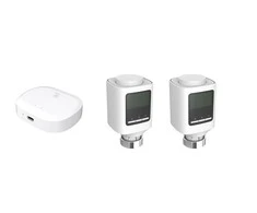 Išmanių termostatų komplektas, 2x termostatai + ZigBee - Wi-Fi stotelė, TUYA, valdomas programėle, WOOX