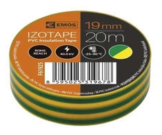 Izoliacinė juosta PVC 19mmx013mmx20m geltona-žalia F61925, EMOS