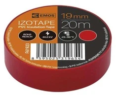 Izoliacinė juosta PVC 19mmx013mmx20m raudona F61923, EMOS