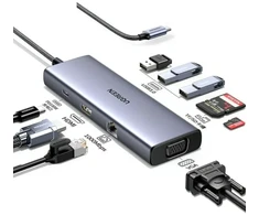Jungčių stotelė 7in1 USB-C - USB-A 3.0, USB-C 3.0, HDMI, VGA PD CM498 UGREEN