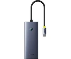 Jungčių stotelė / adapteris USB C kištukas - 6 rūšių juntys ( HDMI 4K@60Hz*1+USB3.1*2+USB-C3.1*1+USB2.0*1+PD*1+RJ45*1 ) UltraJoy BASEUS