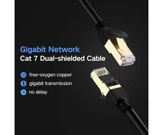 UGREEN Ethernet RJ45 plokščias tinklo kabelis Cat.7 STP 10m juodas