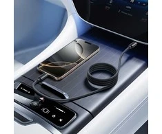 Kabelis USB C - USB C 1m 100W magnetinis, porėto silikono izoliacija, juodas BASEUS
