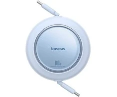 Kabelis USB C - USB C 2m 100W suvyniojamas Galaxy Mėlyna Free2Pull BASEUS