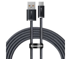Kabelis USB A - USB C 2.0m 100W (netinka iPhone 15 įkrovimui) Dynamic pilkas BASEUS