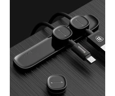 Kabelių laikiklis klijuojamas su magnetiniais 3 kabelių adapteriais juodas BASEUS