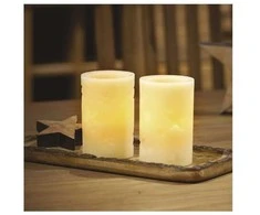 Kalėdinė dekoracija "2 žvakutės", 2 x 3Vdc (2x2 x AA), 2 x 1 LED, gintarinė balta, su laikmačiu, valdikliu ir pulteliu, EMOS