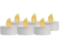 Kalėdinė dekoracija "6 arbatinės žvakutės", 6xCR2032, 6 x LED, gintarinė balta, EMOS