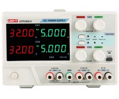 Laboratorinis maitinimo šaltinis 2x(0-32Vdc) 2x(0-5A) fiksuota 5V 5A; linijinis, UNI-T