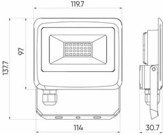 Gardena Led Line Lite Lauko šviestuvas LED 20W neutraliai balta 230Vac, 2000lm, IP65, juodas, PHOTON, LED LINE