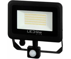 Lauko šviestuvas su judesio davikliu LED 50W neutraliai balta 230Vac, 5000lm, IP65, juodas, PHOTON, LED LINE