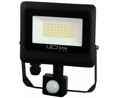 ActiveJet Lauko šviestuvas su judesio davikliu LED 30W neutraliai balta 230Vac, 3000lm, IP65, juodas, PHOTON, LED LINE