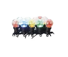 Led girlianda iš 10 vnt didelių burbulų, spalvotos, skaidrios, 2.25W, IP44, EMOS