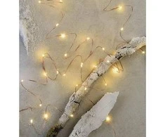 LED girlianda NANO, 230Vac, 4m, 40 x LED, šiltai balta, su laikmačiu, EMOS