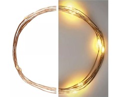 LED girlianda NANO, 3Vac (2xAA), 1.9m, 20 x LED, šiltai balta, su laikmačiu, EMOS