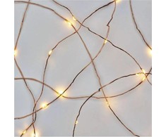 LED girlianda NANO, 3Vac (2xAA), 1.9m, 20 x LED, šiltai balta, su laikmačiu, EMOS