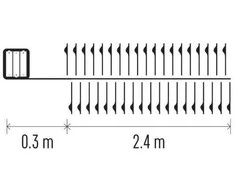 LED girlianda NANO, 4.5Vac (3xAA), 2.4m, 100 x LED, šiltai balta, su laikmačiu, EMOS