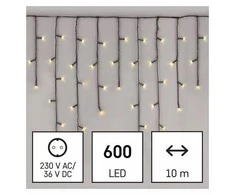 LED girlianda/užuolaida, 230Vac, 10 × 0.65m, 600 x LED, šiltai balta, su kontroleriu, EMOS
