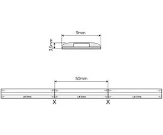 LED juosta 24Vdc, 8W/m, COB 320LED/m, 800lm, šiltai balta 2700K, IP66 hermetiška, 180°, LED LINE